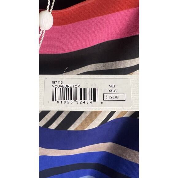 Trina Turk Mouvedre Geometric Colorful Kimono Sleeve Boho Blouse Size XS/S NEW - Picture 7 of 9